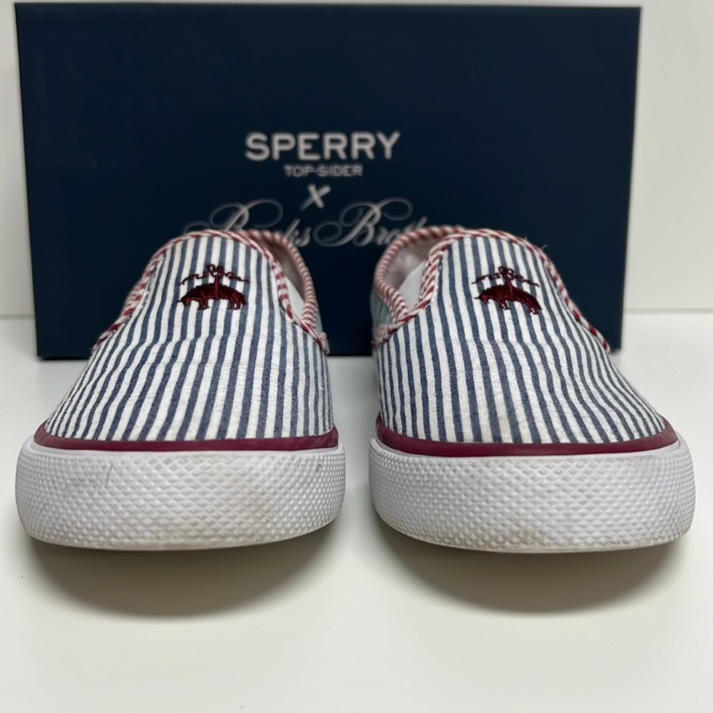 ✨SPERRY x BROOKS BROTHERS ✨ "Seersucker" Slip On - Picture 6 of 15